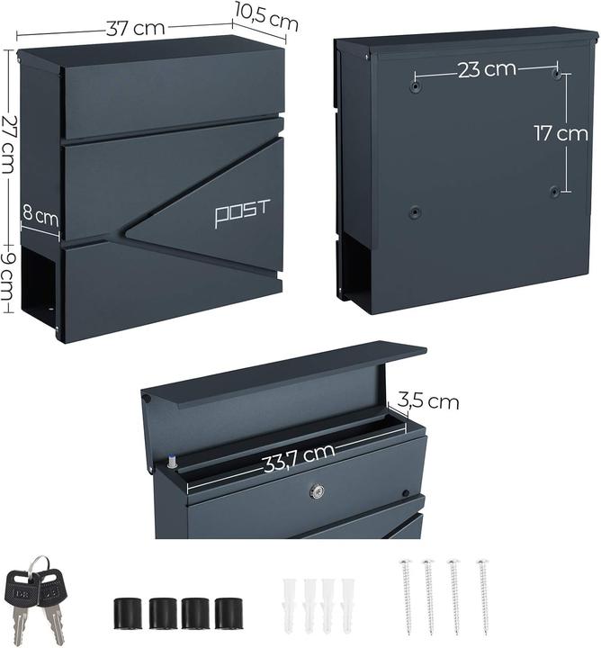 Produktbild Songmics Wandbriefkasten
