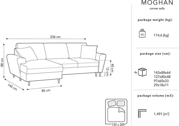 Actual product image Micadoni Moghan (Corner sofa)