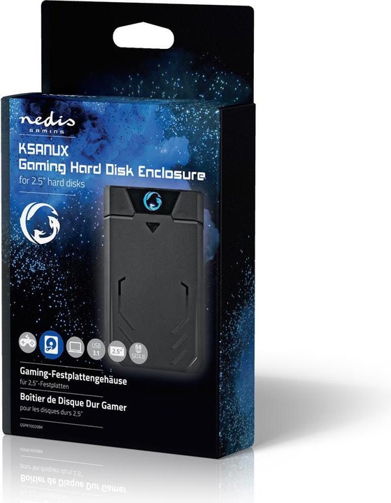 Immagine prodotto Nedis Contenitore per disco rigido da 2,5 pollici SATA II connessione USB 3.1 USB Type-A Alluminio / (2.5")