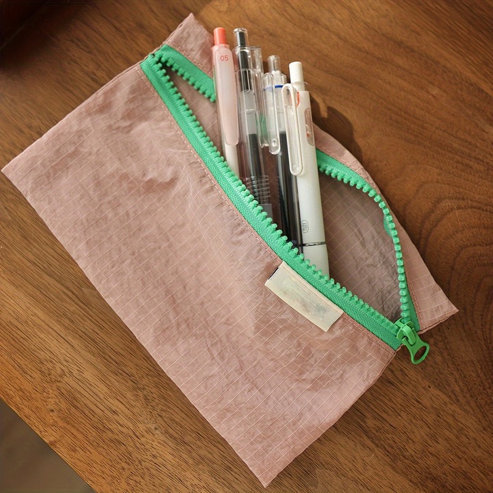 Actual product image Only-Bags.Store Multicolour nylon zip pouches, slim multi-purpose storage pouches for pens, jewellery, coins