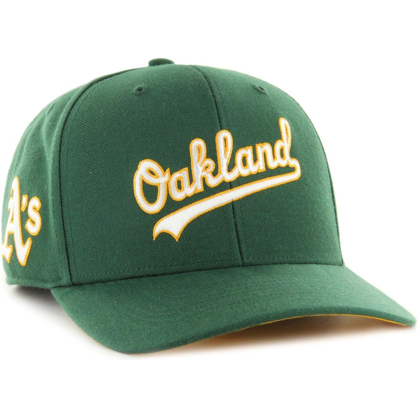 47 Brand, Herren, Cap, Deep Profile Cap - Zone Script Oakland Athletics, Grün, (One Size)