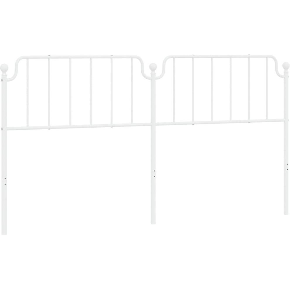 VidaXL, Bett Zubehör, Kopfteil Metall Weiss 200 cm,Farbe: Weiss,Material