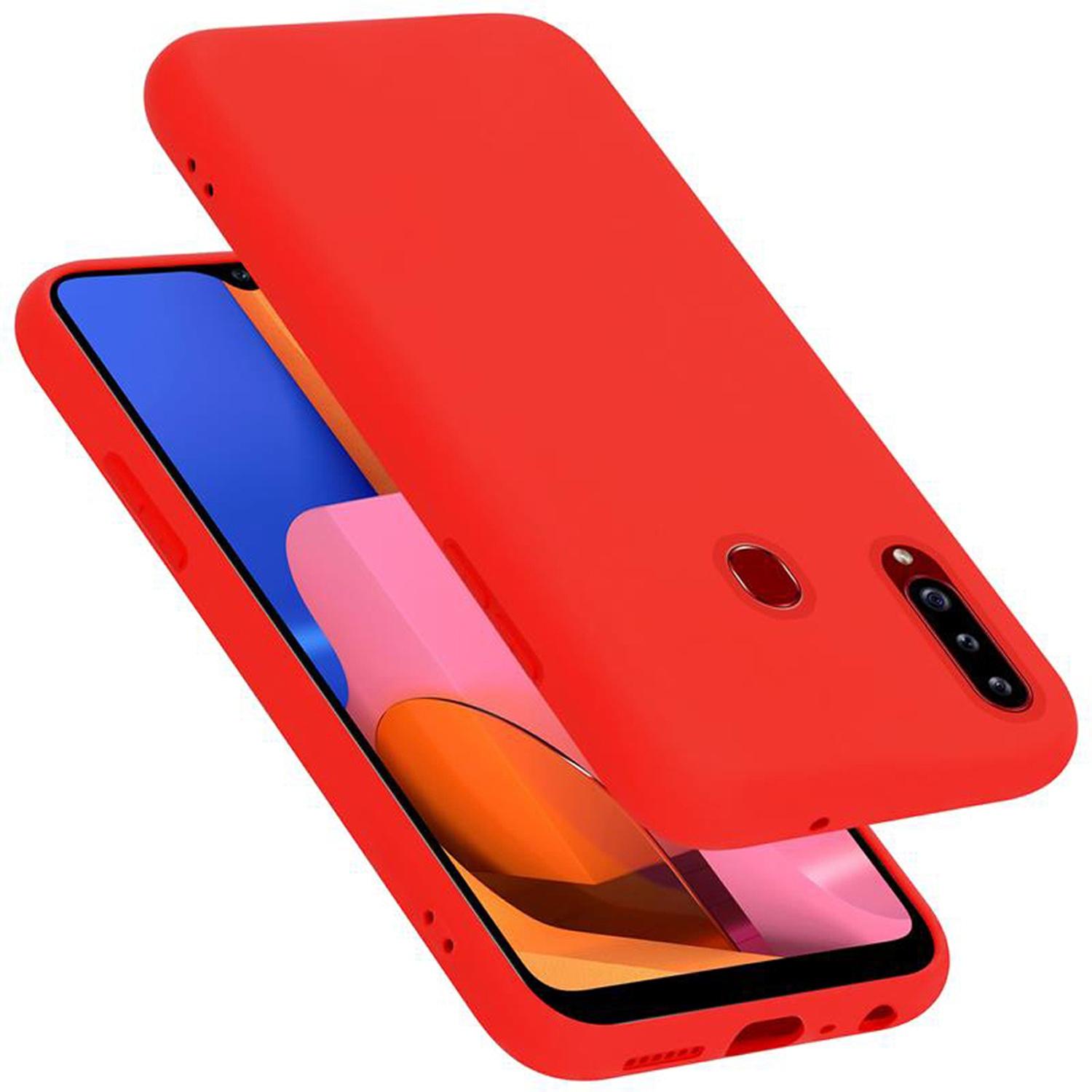 Thumbnail - Cadorabo TPU Liquid Silicone Case Cover (Samsung Galaxy A20s), Smartphone Hülle, Rot