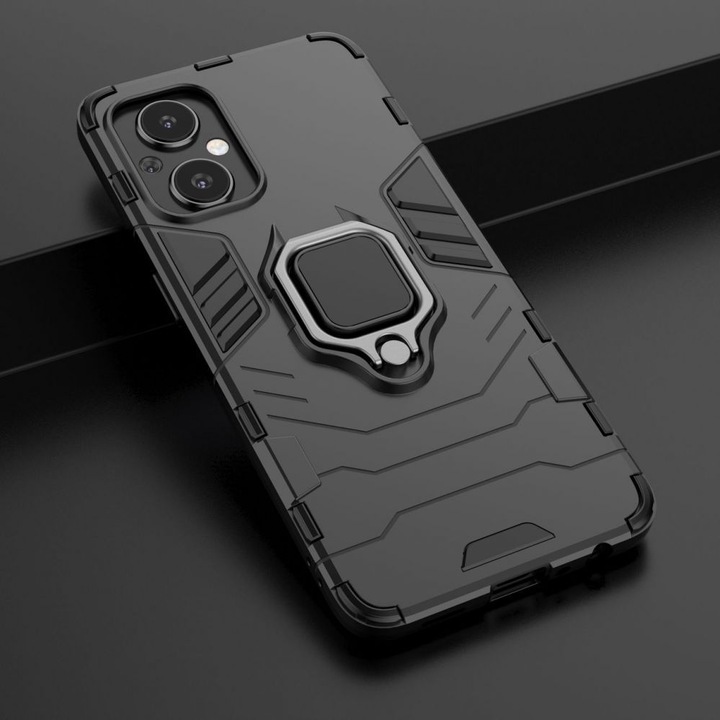 Actual product image Hurtel Ring Armor tough hybrid case cover + magnetic holder for OnePlus Nord N20 5G black (OnePlus North N20 5G)