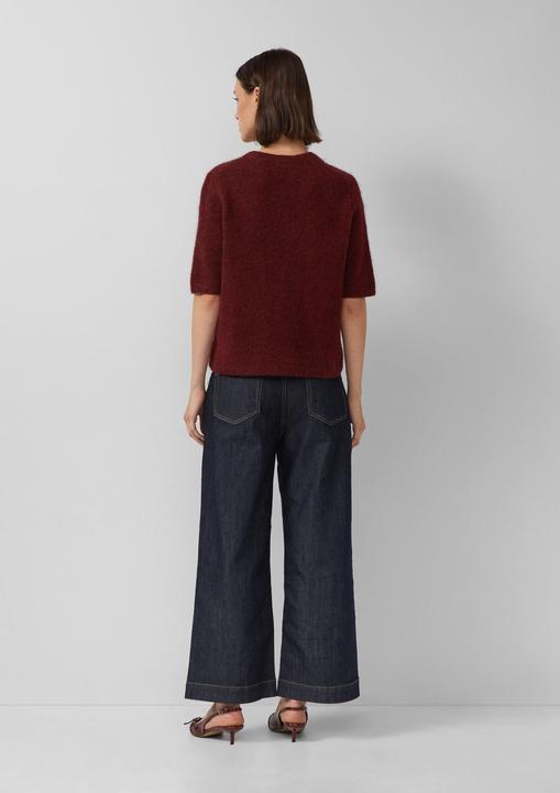 Produktbild s.Oliver Strickpullover Softer Kurzarm-Pullover aus Wollmix mit Schmuck-Detail (40)