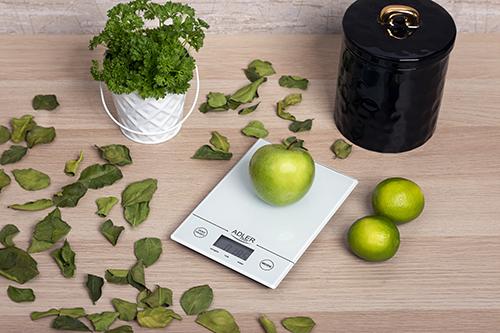 Actual product image Adler AD 3138 w Kitchen Scale Electronic Kitchen Scale White Worktop Square