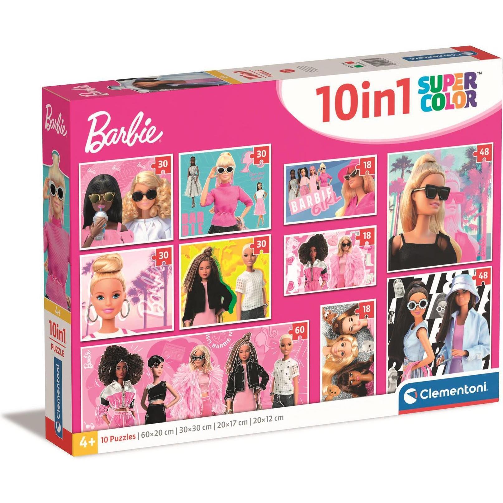 Clementoni Multicolore Puzzle Super Colour 10In1 Barbie (18 Pezzi)