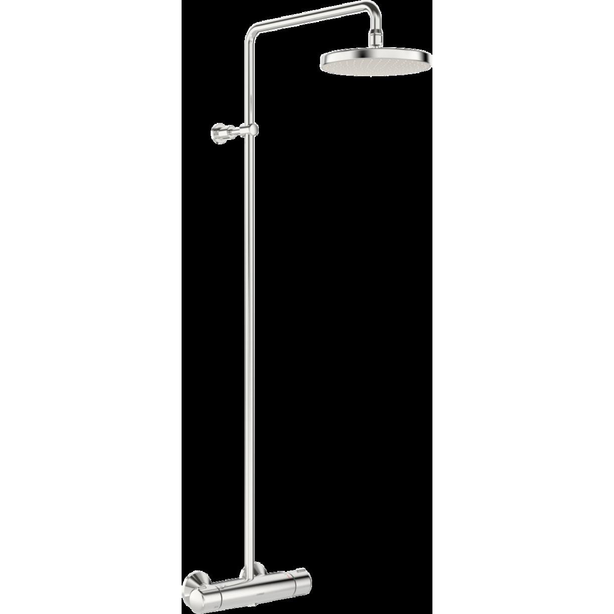 Hansa, Duschsystem, Hansamicra Duschsystem, Kopfbrause 200mm, rund, ohne Handbrause, Ausladung 427-452mm, chrom, 4