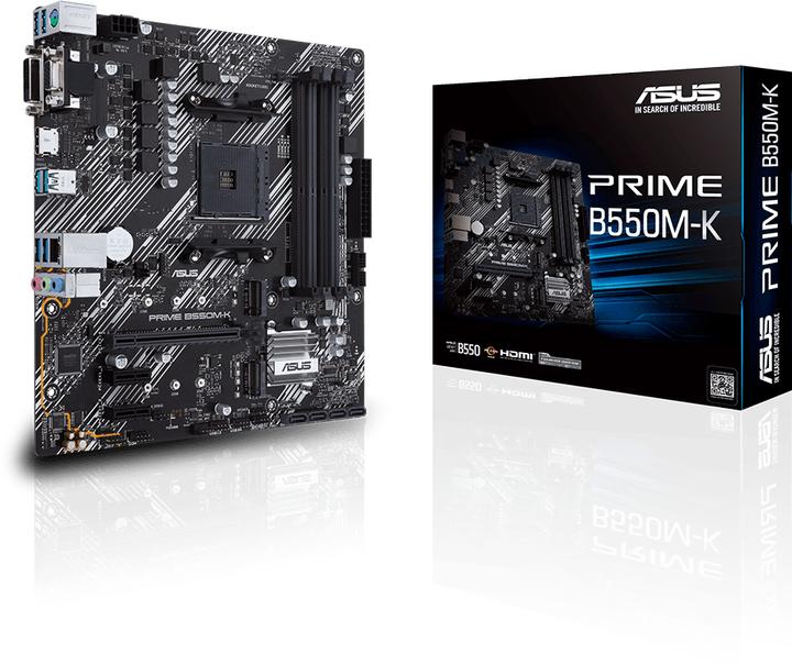 Actual product image ASUS PRIME B550M-K (AM4, AMD B550, mATX)
