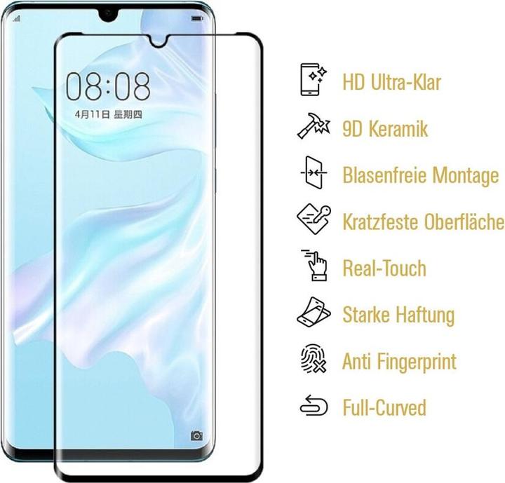 Produktbild Protectorking 2x Ceramic-Glass Full Cover HD Klar (2 Stück, Huawei P30 Pro)