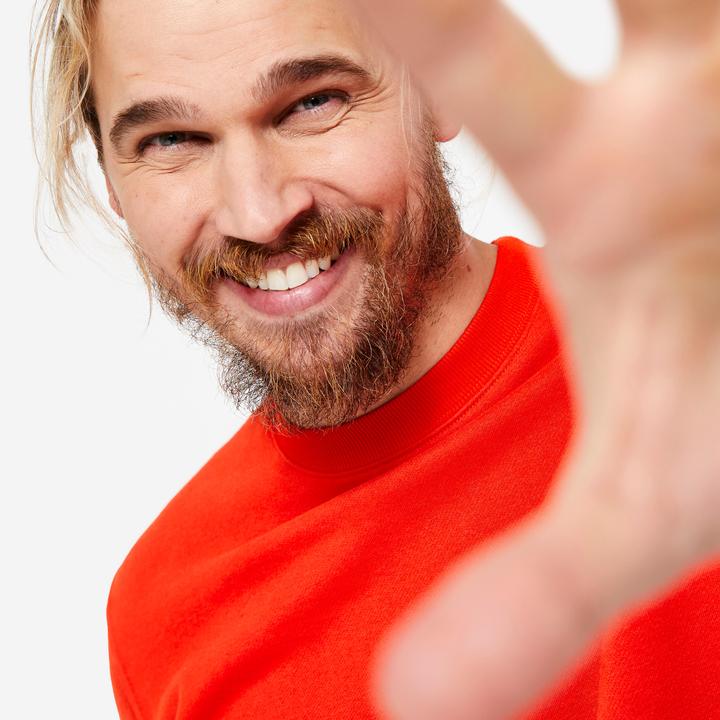 Actual product image Domyos Hoodie men warm cotton fabric - red (XXL)