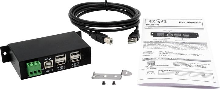 Produktbild Exsys Managed USB 2.0 Hub 4-Port (USB-B, 4 Ports)