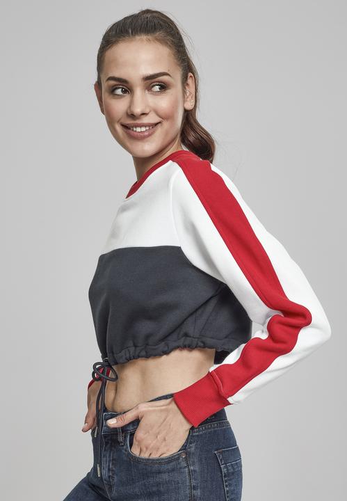 Actual product image Urban Classics Ladies Cropped 3-Tone Stripe Crew (L)