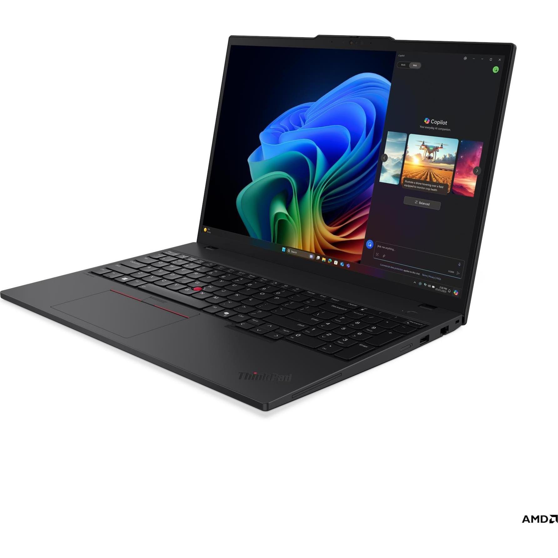 Lenovo ThinkPad T16 Gen 4 (16", 512 GB, 16 GB, DE, AMD Ryzen AI 5 PRO 340), Notebook, Schwarz