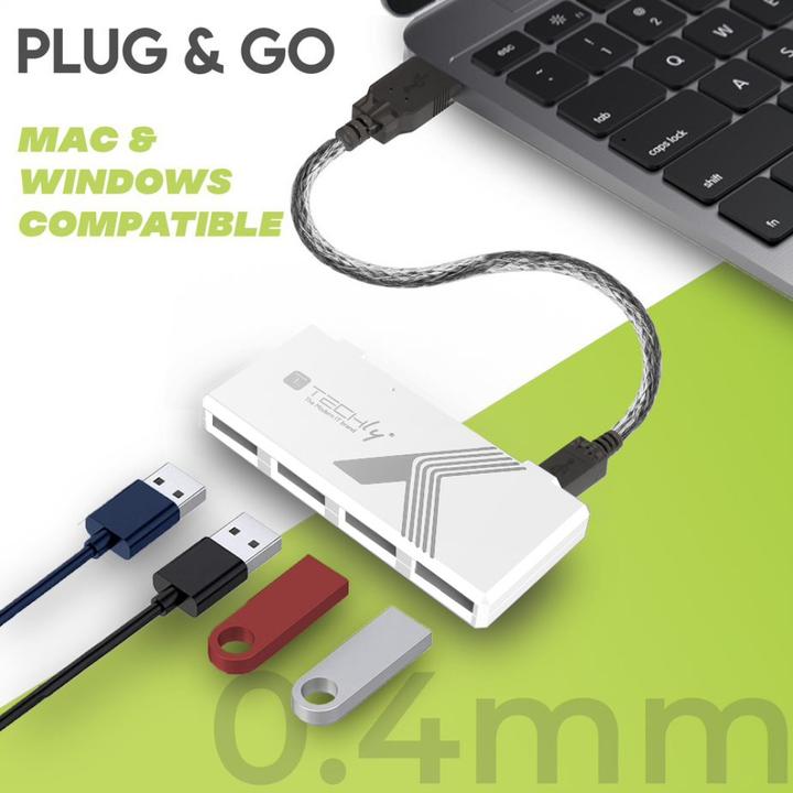 Actual product image Techly IUSB2-HUB4-WHTY (USB-A, 4 ports)