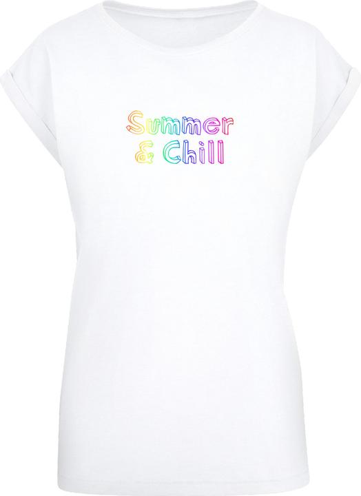 Produktbild Merchcode Ladies Summer And Chill Rainbow Extended Shoulder Tee - 113651 (L)