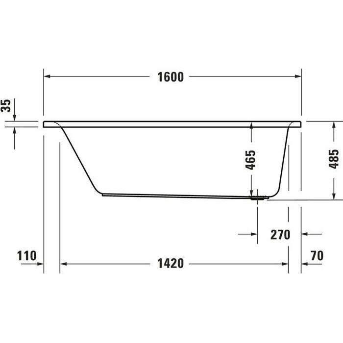 Thumbnail - Duravit, Badewanne, Whirlwanne D-NEO Einbauversion 1 RS Jet Project-System we (70 cm, 160 cm)
