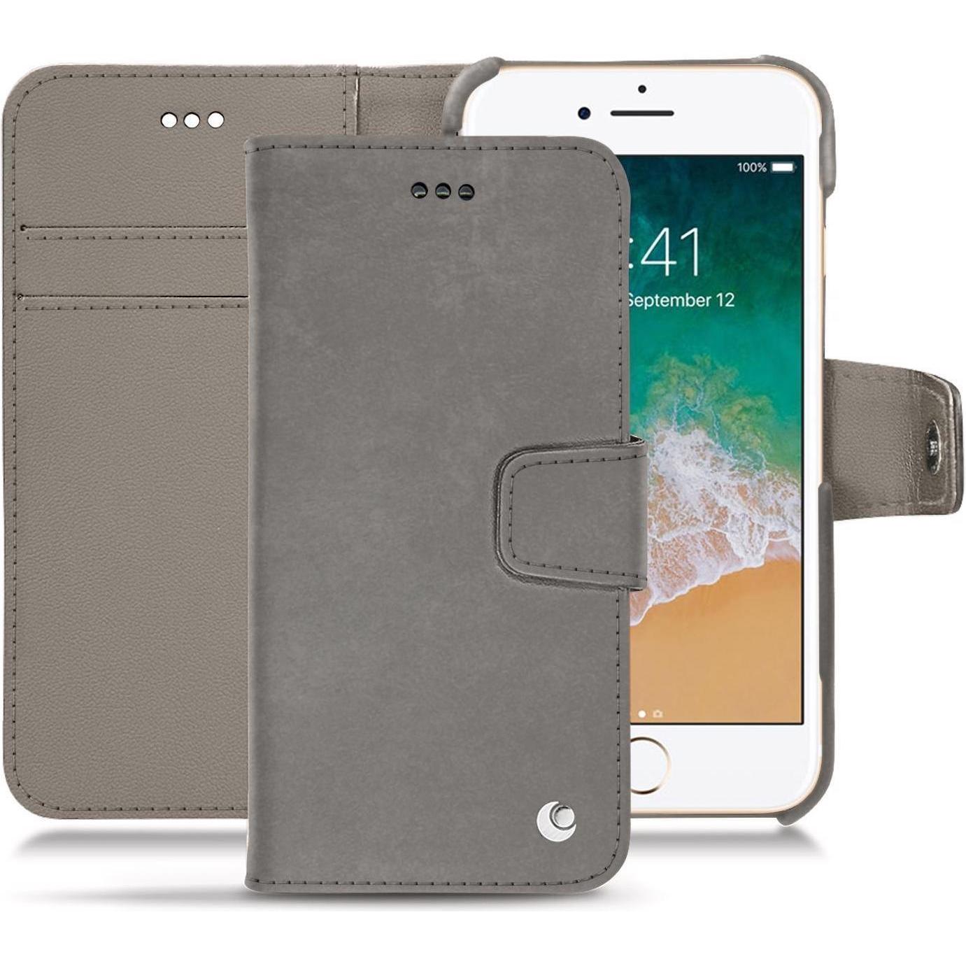 Thumbnail - Noreve Lederschutzhülle Wallet (Apple iPhone 7), Smartphone Hülle, Grau