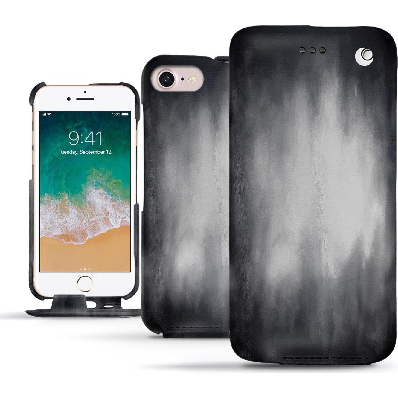 Thumbnail - Noreve Lederschutzhülle vertikal (Apple iPhone 7), Smartphone Hülle, Grau
