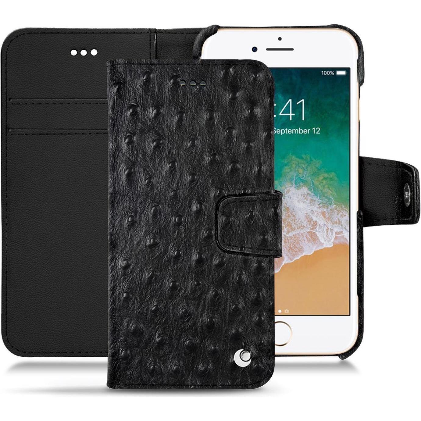 Thumbnail - Noreve Lederschutzhülle Wallet (Apple iPhone 7), Smartphone Hülle, Schwarz
