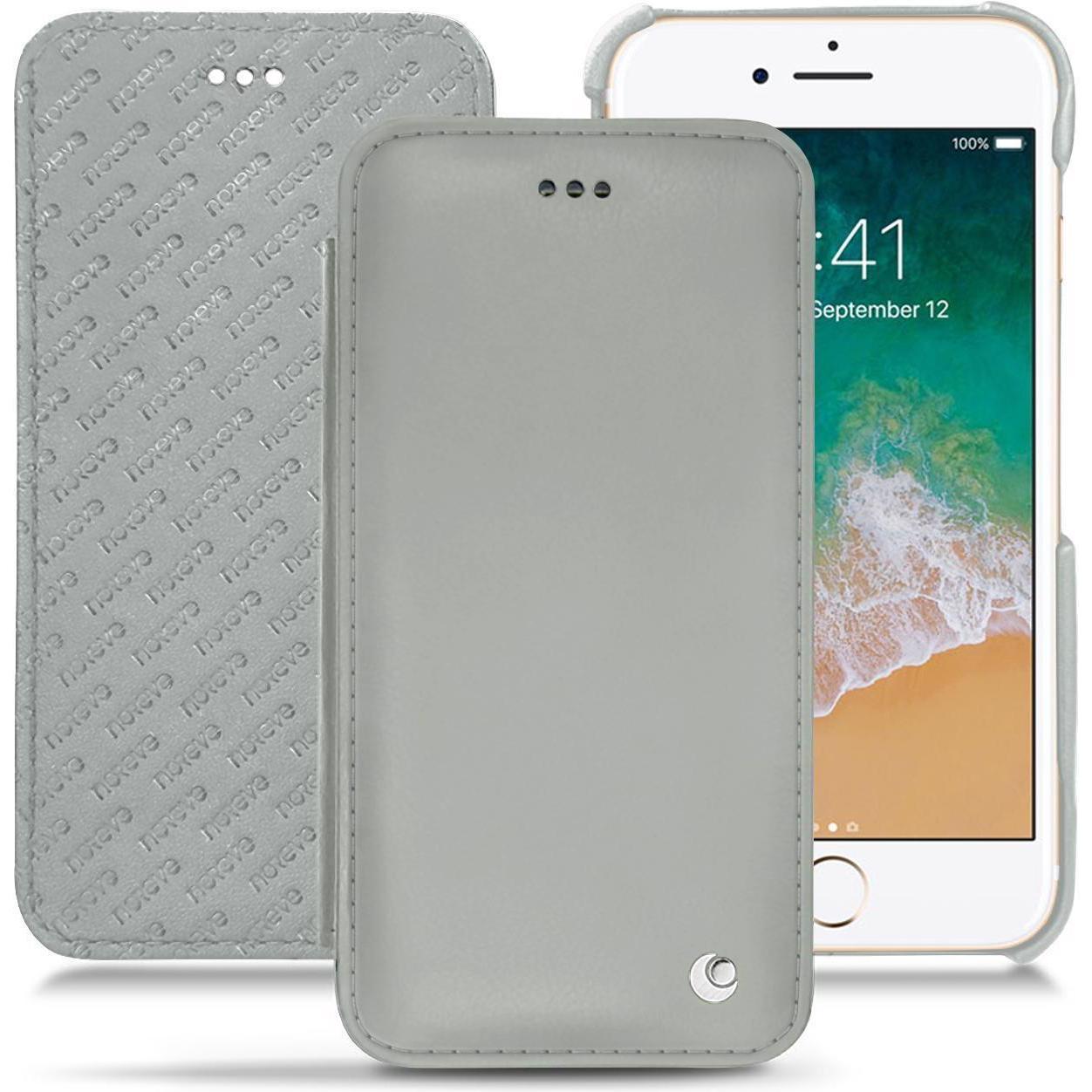 Noreve Lederschutzhülle horizontal (Apple iPhone 7), Smartphone Hülle, Grau
