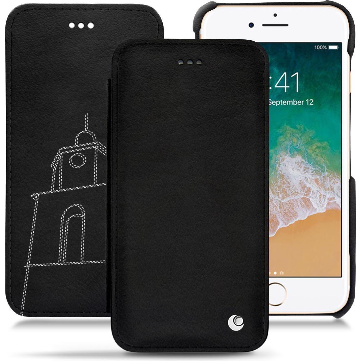 Noreve Lederschutzhülle horizontal (Apple iPhone 7), Smartphone Hülle, Schwarz