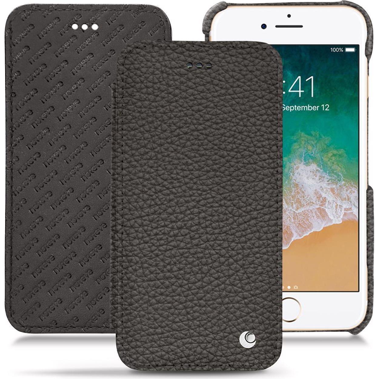 Thumbnail - Noreve Lederschutzhülle horizontal (Apple iPhone 7), Smartphone Hülle, Grau