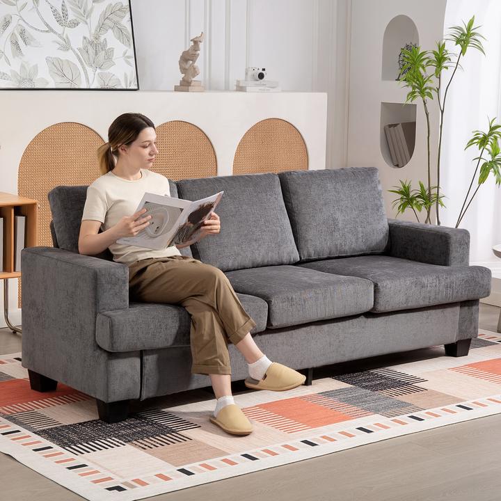 Produktbild Homcom 3-Sitzer-Sofa Polyester Grau (3-Sitzer)