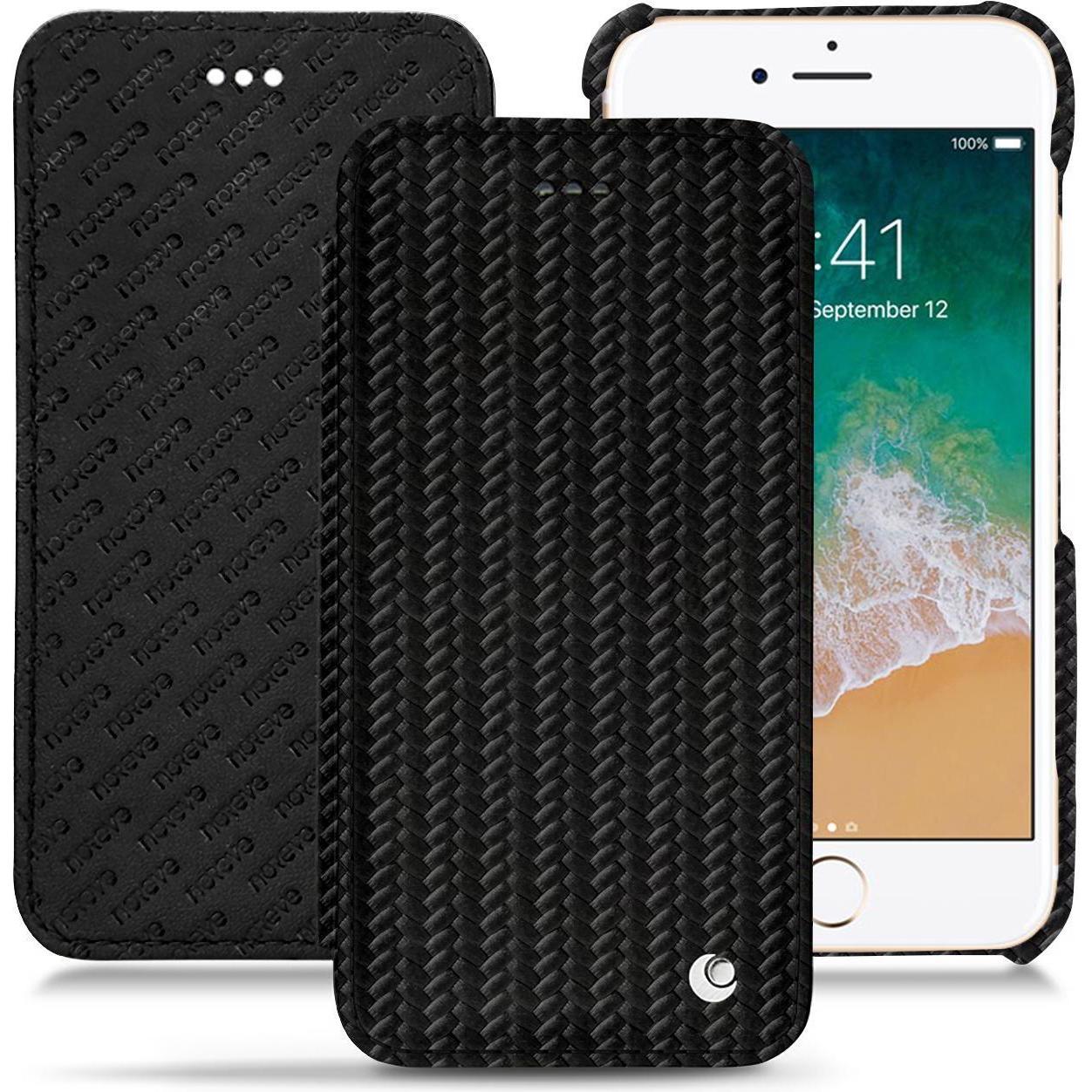 Noreve Lederschutzhülle horizontal (Apple iPhone 7), Smartphone Hülle, Schwarz