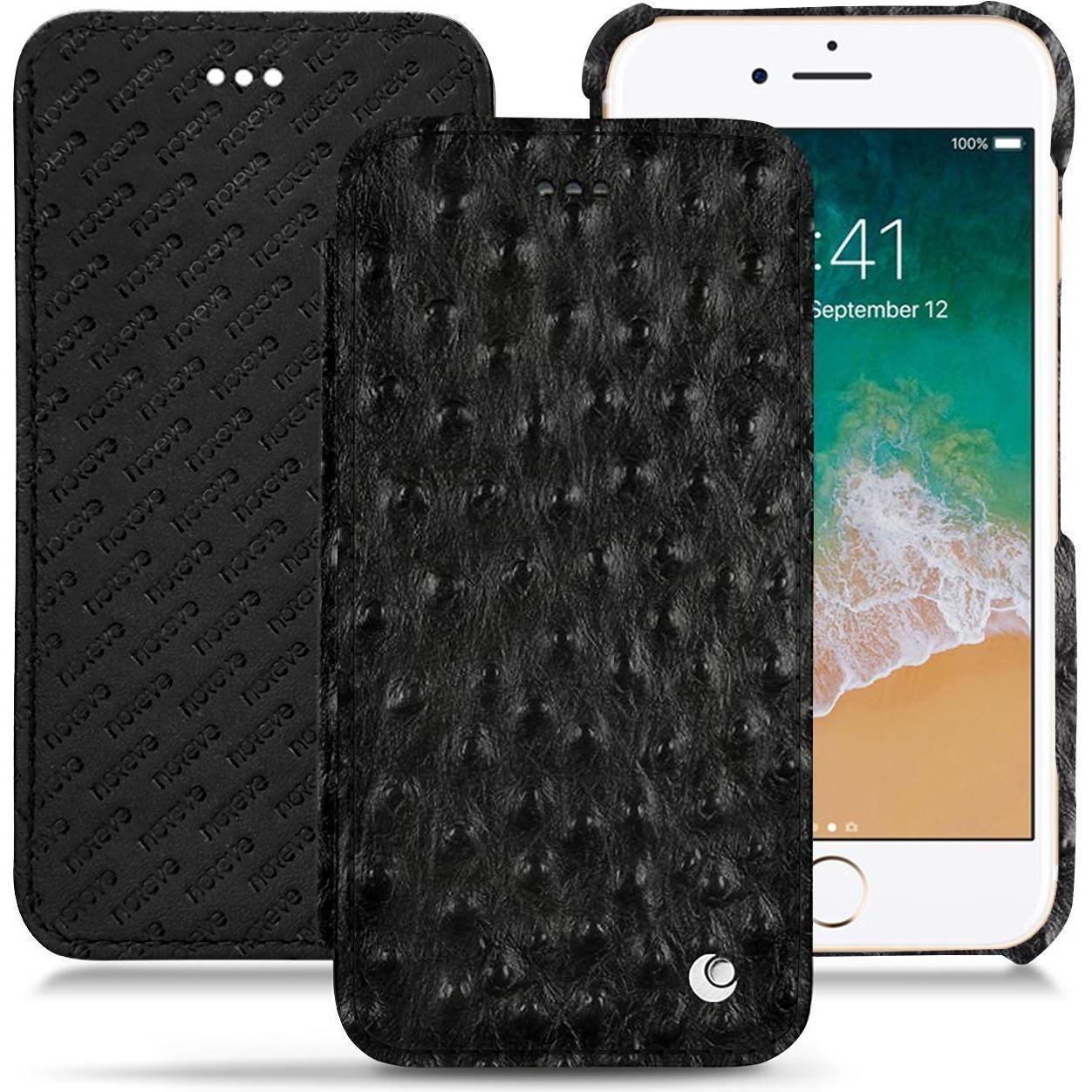 Thumbnail - Noreve Lederschutzhülle horizontal (Apple iPhone 7), Smartphone Hülle, Schwarz