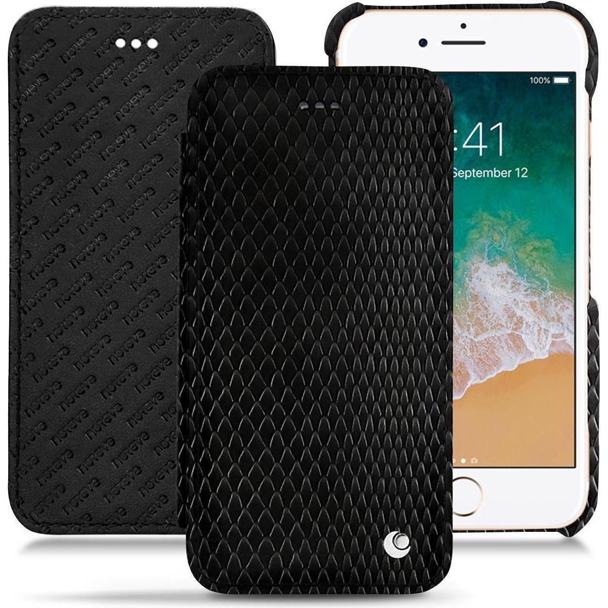 Noreve Lederschutzhülle horizontal (Apple iPhone 7), Smartphone Hülle, Schwarz
