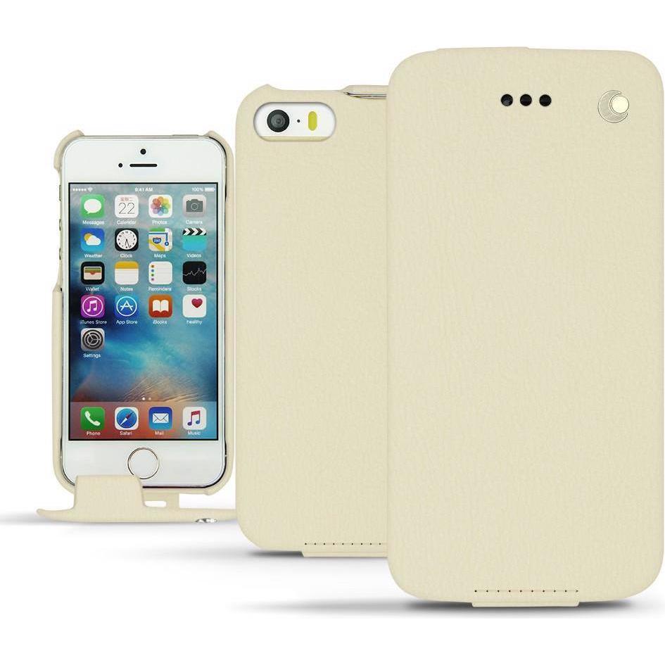 Noreve Lederschutzhülle vertikal (Apple iPhone SE), Smartphone Hülle, Weiss