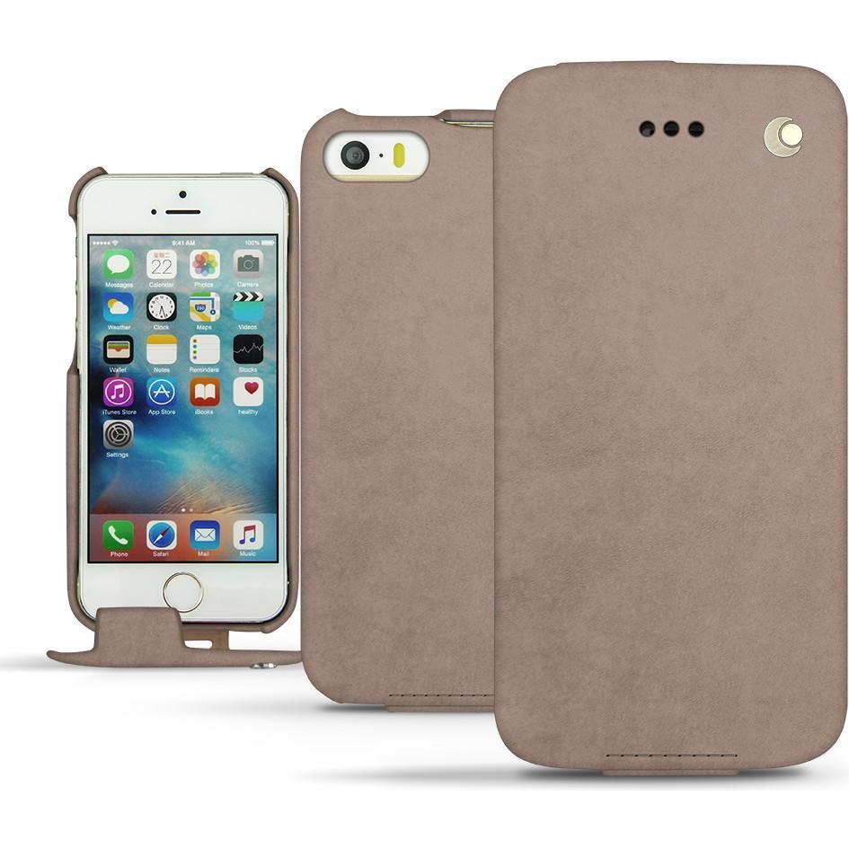 Noreve Lederschutzhülle vertikal (Apple iPhone SE), Smartphone Hülle, Beige