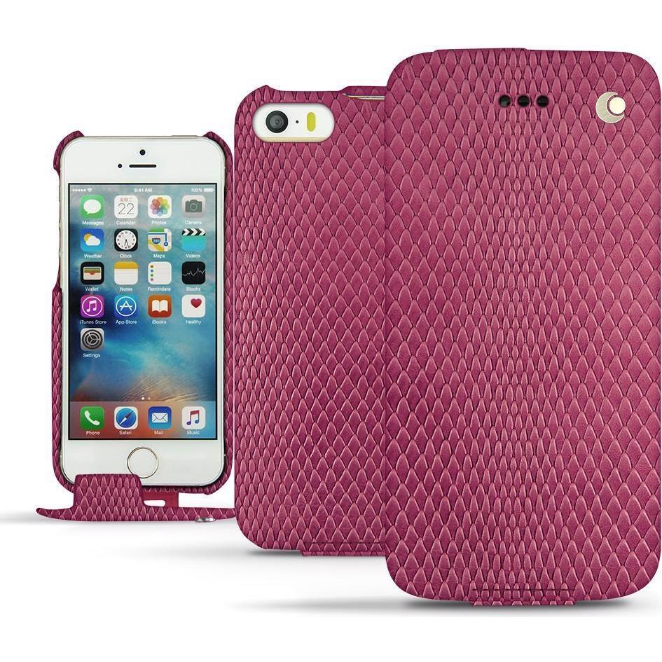 Noreve Lederschutzhülle vertikal (Apple iPhone SE), Smartphone Hülle, Rosa