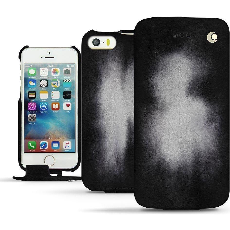 Noreve Lederschutzhülle vertikal (Apple iPhone SE), Smartphone Hülle, Grau