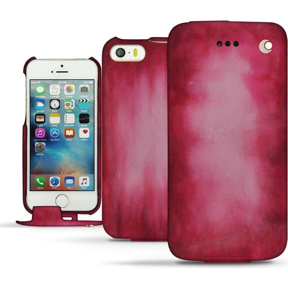 Noreve Lederschutzhülle vertikal (Apple iPhone SE), Smartphone Hülle, Rosa