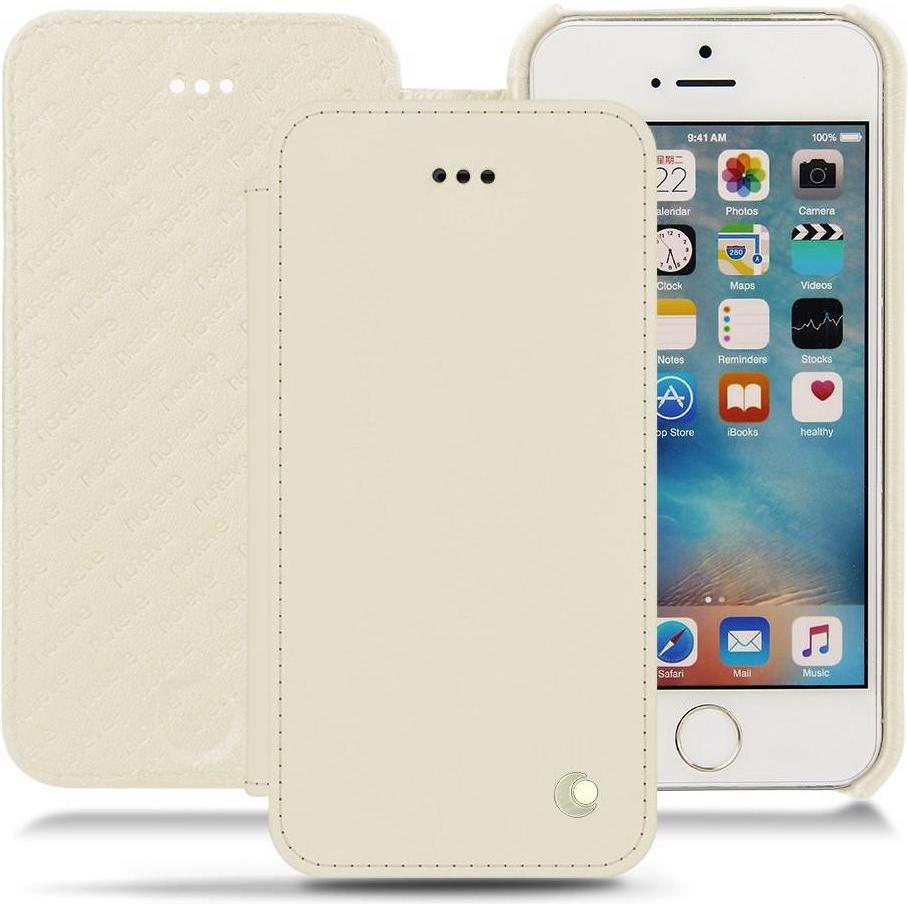 Noreve Lederschutzhülle horizontal (Apple iPhone SE), Smartphone Hülle, Weiss