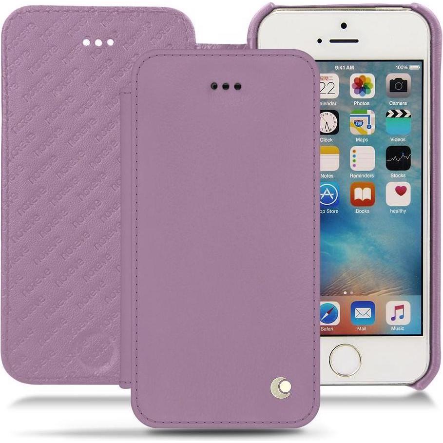 Noreve Lederschutzhülle horizontal (Apple iPhone SE), Smartphone Hülle, Violett