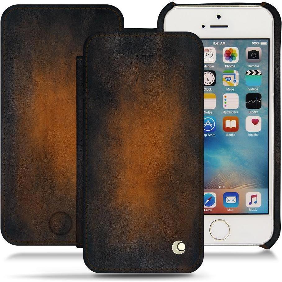 Thumbnail - Noreve Lederschutzhülle horizontal (Apple iPhone SE), Smartphone Hülle, Braun