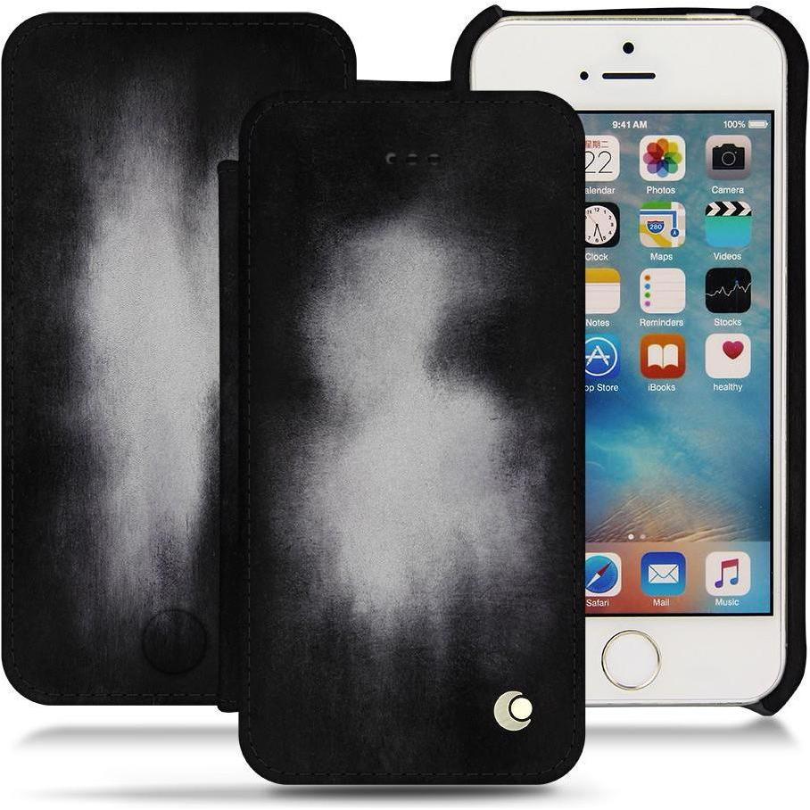 Thumbnail - Noreve Lederschutzhülle horizontal (Apple iPhone SE), Smartphone Hülle, Grau