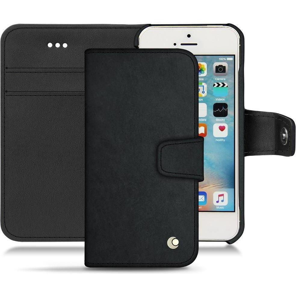 Noreve Lederschutzhülle Wallet (Apple iPhone SE), Smartphone Hülle, Schwarz