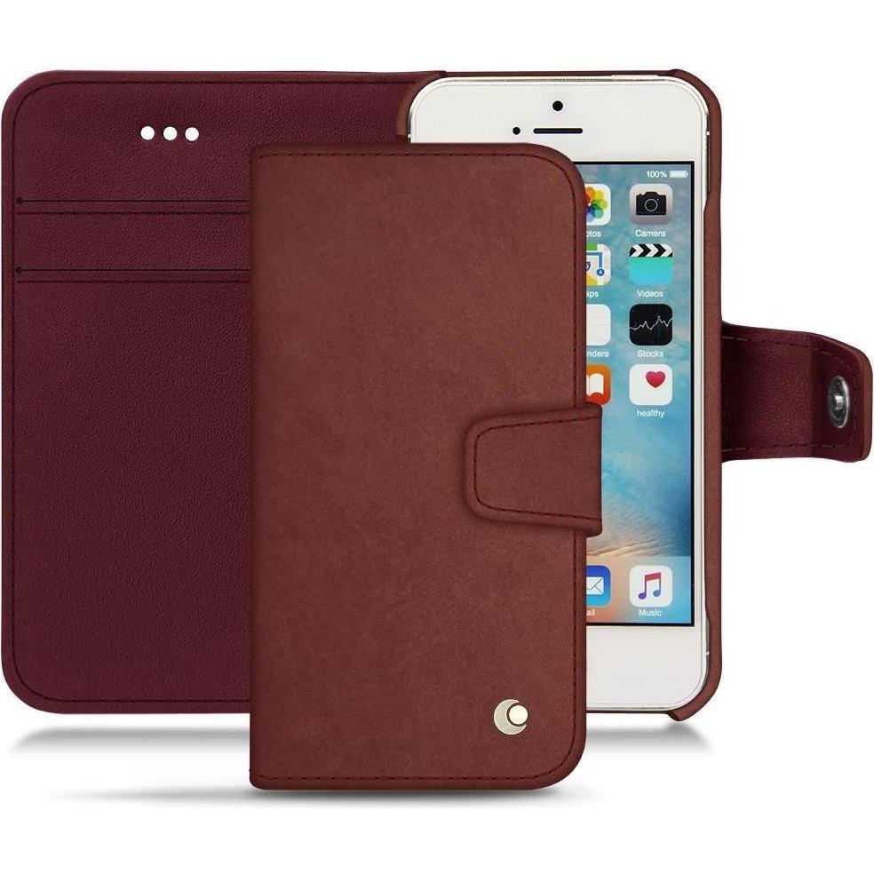 Noreve Lederschutzhülle Wallet (Apple iPhone SE), Smartphone Hülle, Rot