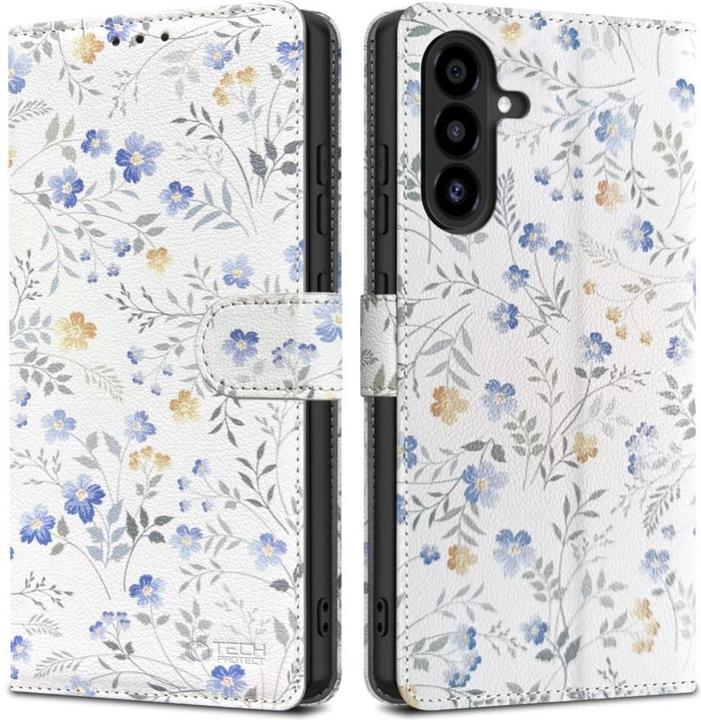 Actual product image Tech-Protect Wallet Case für Samsung Galaxy A26 5G / A17 4G / 5G – Gänseblümchen mit Blättern (Oppo A17 4G)