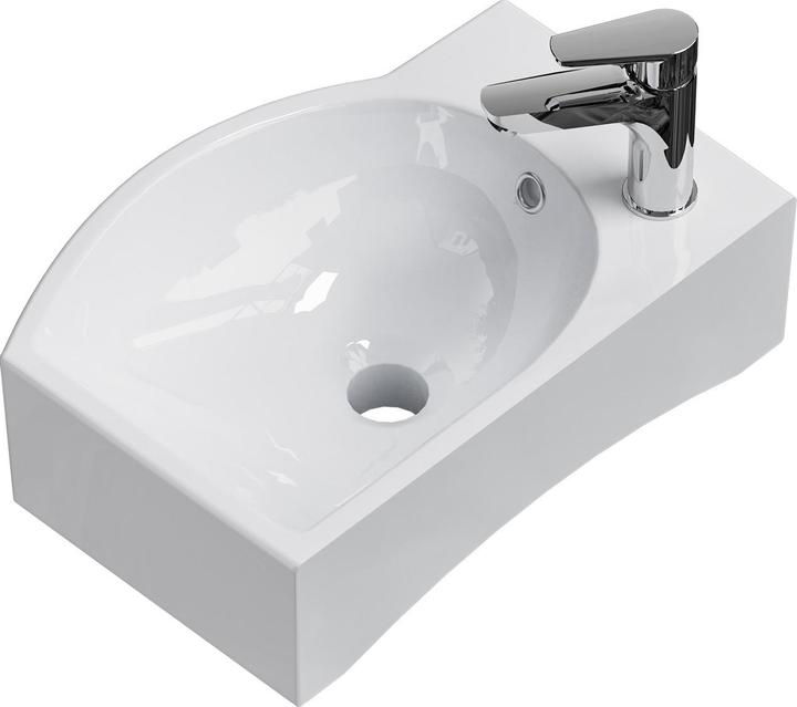 Produktbild Emke Wandwaschbecken 405 x 280 x 140 mm, Rechteckig, Keramik, Rechtes Hahnloch, Strahlend weiss (280 mm, 405 mm)