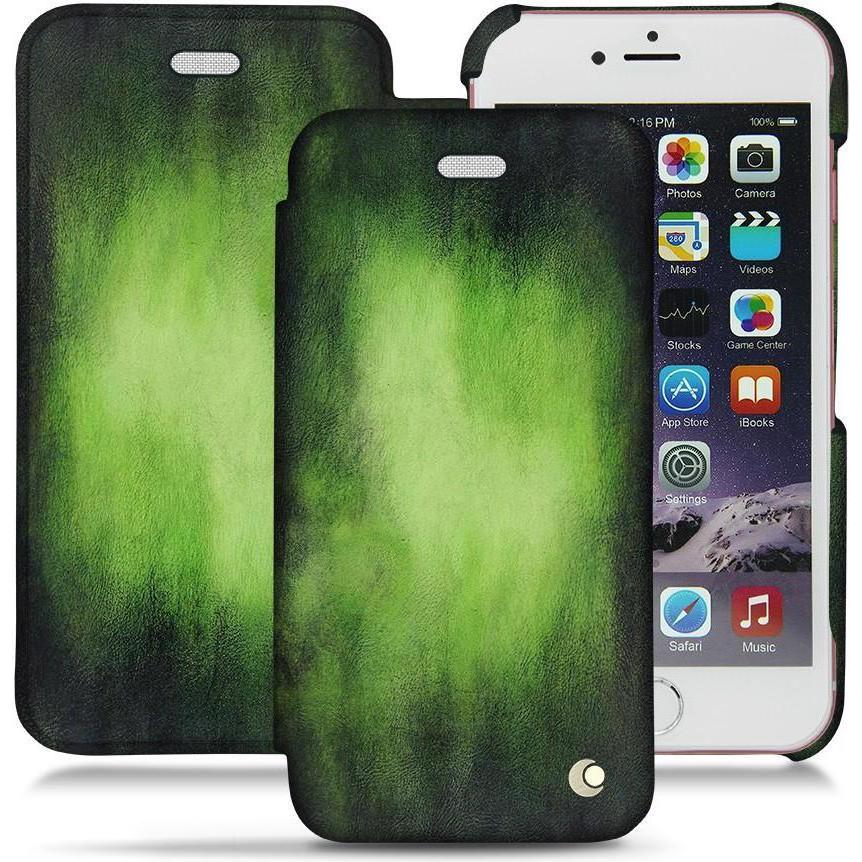 Noreve Lederschutzhülle horizontal (Apple iPhone 6s Plus), Smartphone Hülle, Grün