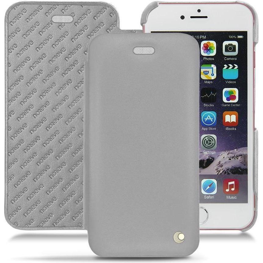 Noreve Lederschutzhülle horizontal (Apple iPhone 6s Plus), Smartphone Hülle, Grau