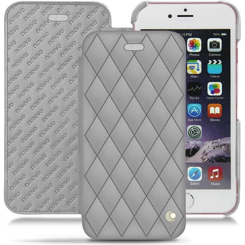 Noreve Lederschutzhülle horizontal (Apple iPhone 6s Plus), Smartphone Hülle, Grau