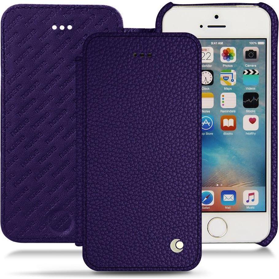 Noreve Lederschutzhülle horizontal (Apple iPhone SE), Smartphone Hülle, Violett