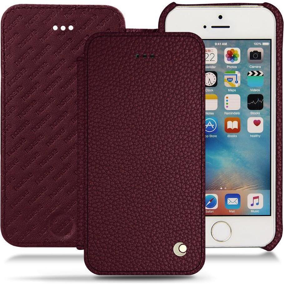 Noreve Lederschutzhülle horizontal (Apple iPhone SE), Smartphone Hülle, Violett