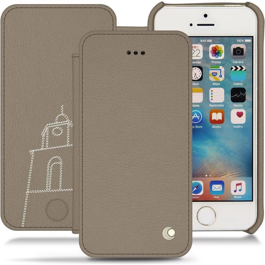 Noreve Lederschutzhülle horizontal (Apple iPhone SE), Smartphone Hülle, Beige
